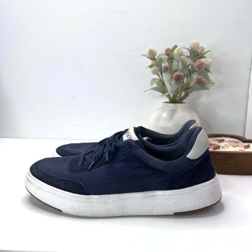 Kizik Prague Hands Free Canvas Sneaker Navy Blue Men 11.5 Arch Support